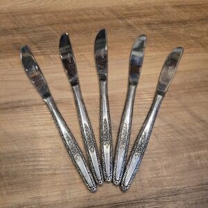 5pcs Stainless Steel Silverware Cutlery Knife Set Rose